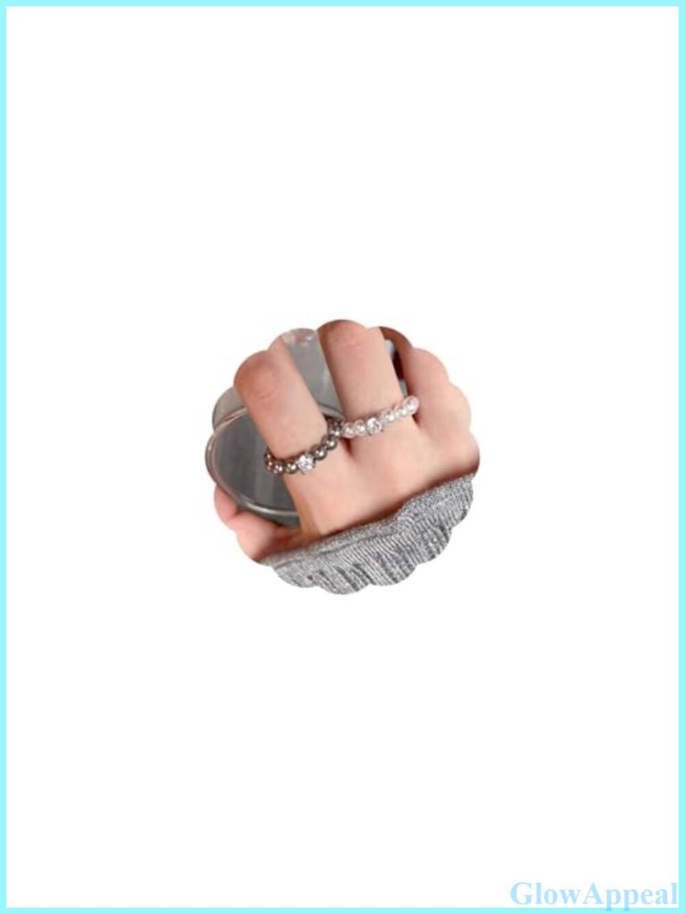 2Pc Cubic Zirconia Stretch Stackable Statement Rings - Picture 1 of 6